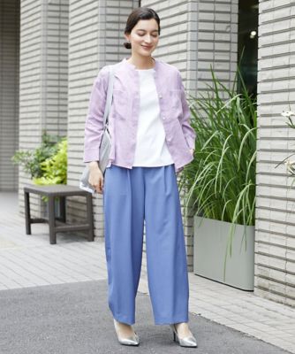 ツイルタックワイドストレートパンツ