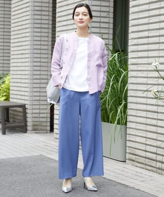 ツイルタックワイドストレートパンツ