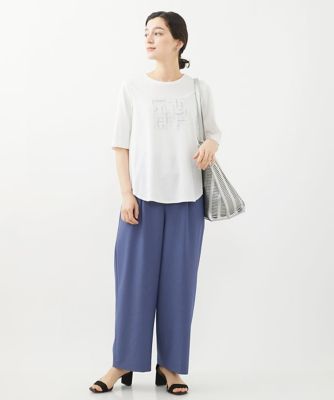 ツイルタックワイドストレートパンツ