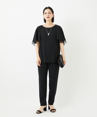 接触冷感／吸水速乾］ジョーゼットテーパードパンツ | GEORGES RECH