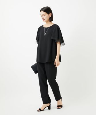 接触冷感／吸水速乾］ジョーゼットテーパードパンツ | GEORGES RECH