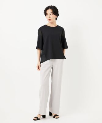 日本製／UVカット／吸水速乾］サーラドライワイドストレートパンツ