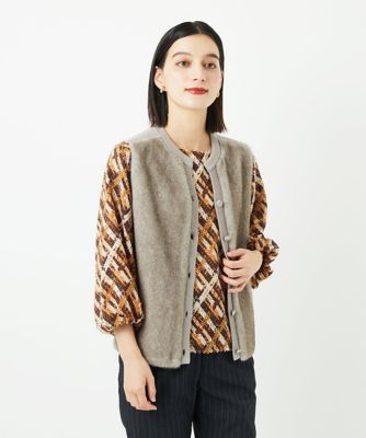 ＜GEORGES RECH (Women/小さいサイズ)＞フェイクファーニットベスト