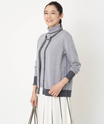 ［アンサンブル対応］ウォッシャブルウールニットカーディガン