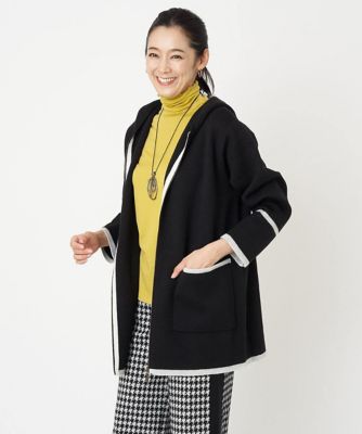 ＜GEORGES RECH (Women/小さいサイズ)＞配色ニットフードコーディガン