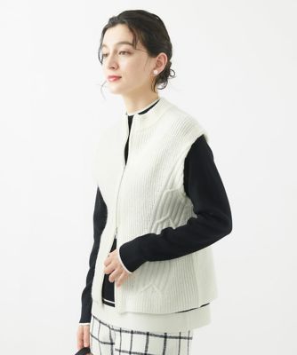 ES RECH / ジョルジュ・レッシュ ダブルジップハイネックニットベスト ダブルジップハイネックニットベスト | GEORGES RECH (Women