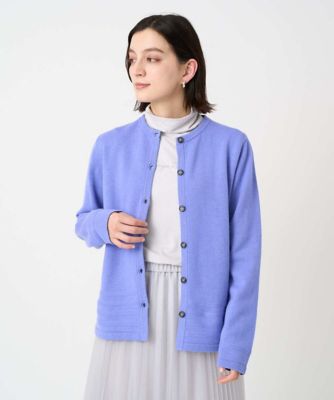 ＜GEORGES RECH (Women/小さいサイズ)＞［アンサンブル対応］メリノウールカラーカーディガン