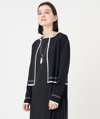 ES RECH / ジョルジュ・レッシュ [アンサンブル対応]バイカラーショートカーディガン アンサンブル対応］バイカラーショートカーディガン | GEORGES