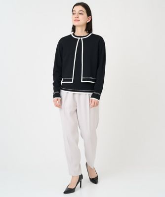 ES RECH / ジョルジュ・レッシュ [アンサンブル対応]バイカラーショートカーディガン アンサンブル対応］バイカラーショートカーディガン | GEORGES
