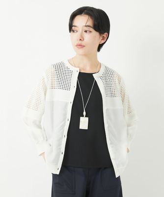 ＜GEORGES RECH (Women/小さいサイズ)＞ソフトローン透かし編カーディガン