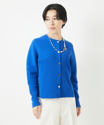 ［アンサンブル対応］ガーター編クルーネックカーディガン