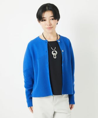 ［アンサンブル対応］ガーター編クルーネックカーディガン