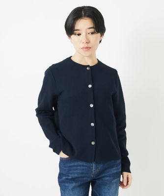 ［アンサンブル対応］ガーター編クルーネックカーディガン