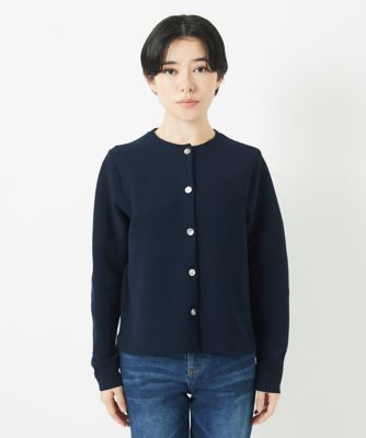 ［アンサンブル対応］ガーター編クルーネックカーディガン