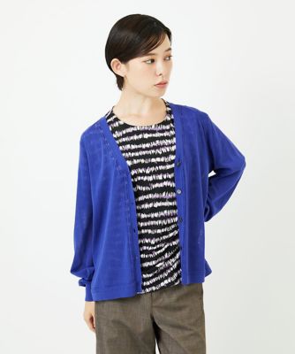 【SALE】GEORGES RECH (Women/小さいサイズ)/ジョルジュレッシュ アイレットシアーニットカーディガン 55ブルー トップス【三越伊勢丹/公式】