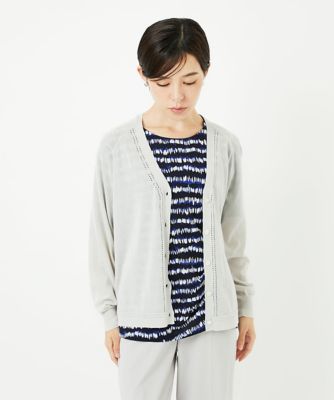 ＜GEORGES RECH (Women/小さいサイズ)＞アイレットシアーニットカーディガン
