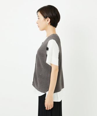 リネンライクニットベスト | GEORGES RECH (Women/小さいサイズ