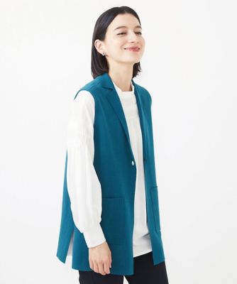 ＜GEORGES RECH (Women/小さいサイズ)＞テーラーカラースワンニットジレ