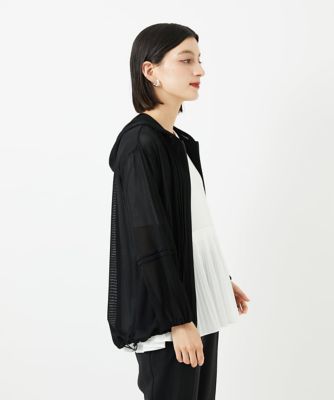 シアーストライプフードカーディガン | GEORGES RECH (Women/小さい