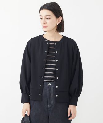 ES RECH / ジョルジュ・レッシュ カットジョーゼットクルーネックカーディガン ジョルジュ・レッシュ GEORGES RECH カットジョーゼットクルー
