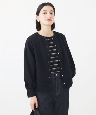 ＜GEORGES RECH (Women/小さいサイズ)＞カットジョーゼットクルーネックカーディガン