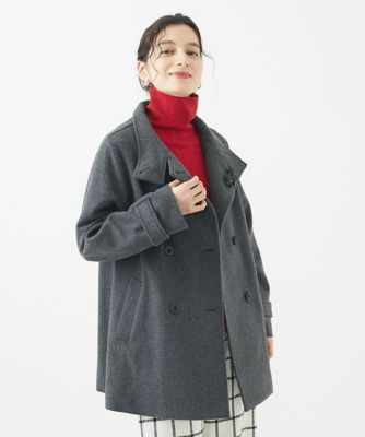 ＜GEORGES RECH (Women/小さいサイズ)＞スーパー１００ミドルスタンドカラーコート