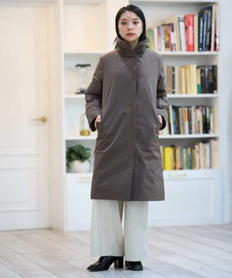 美品★YOSHIE INABA高級ダウンコート 上質アルパカ混 裏地絹 ゆったり ステッチレス2WAYカラーロングダウンコート | GEORGES RECH (Women