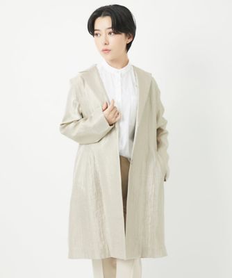 メタリックツイルロングコート
