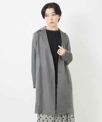 メタリックツイルロングコート