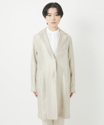 メタリックツイルロングコート