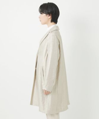 メタリックツイルロングコート