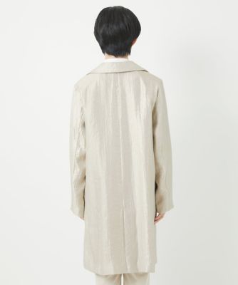 メタリックツイルロングコート