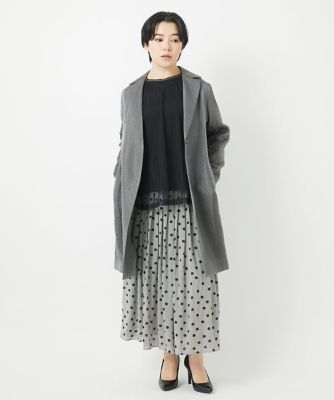 メタリックツイルロングコート