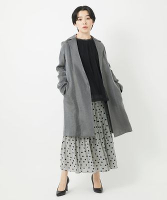 メタリックツイルロングコート