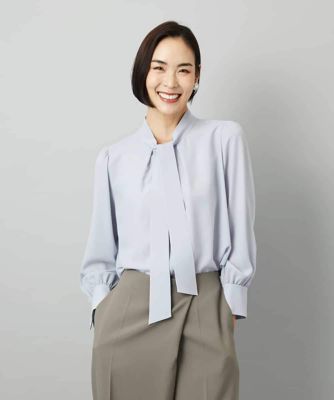 ＜MICHELKLEIN(Women/小さいサイズ)＞［小さいサイズ］ボウタイブラウス