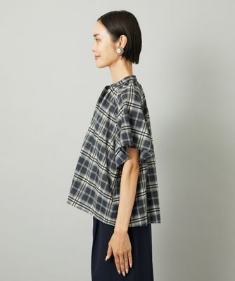 小さいサイズ］［セットアップ対応］ギャザーブラウス シアーチェック
