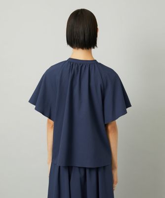 小さいサイズ］［セットアップ対応］ギャザーブラウス サッカー無地