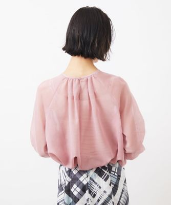 ［小さいサイズ］ボリュームスリーブシアーブラウス