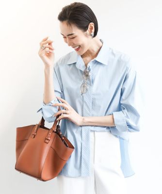 ＜MICHELKLEIN(Women/小さいサイズ)＞［小さいサイズ］ビックシルエットストライプシャツ（セットアップ対応）