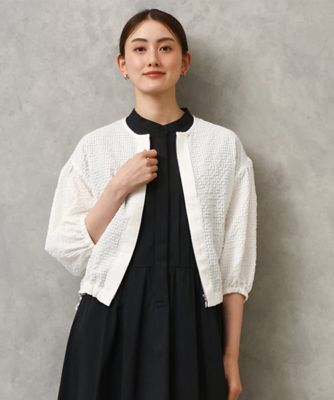 小さいサイズ］［セットアップ対応］ワッフルノーカラーブルゾン