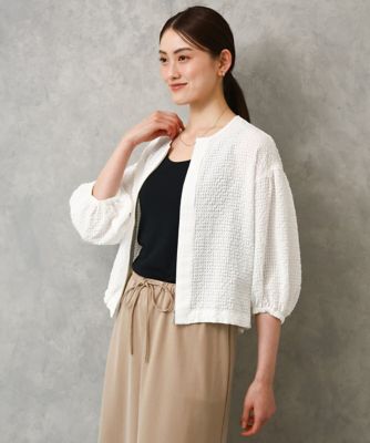 小さいサイズ］［セットアップ対応］ワッフルノーカラーブルゾン