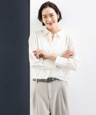 ＜MICHELKLEIN(Women/小さいサイズ)＞［小さいサイズ］シアータッチ　ドローストリングシャツブラウス