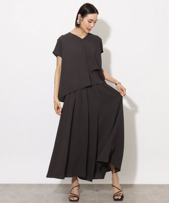小さいサイズ］楊柳Vネックデザインブラウス（セットアップ対応