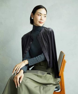 小さいサイズ］シアーベロアクルーネックカーディガン | MICHELKLEIN