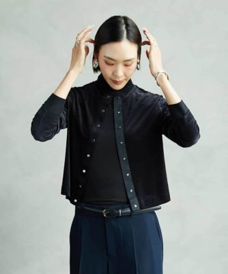 ミッシェルクラン（MICHEL ）/[小さいサイズ]シアーベロアクルーネックカーディガン 小さいサイズ］シアーベロアクルーネックカーディガン | MICHELKLEIN