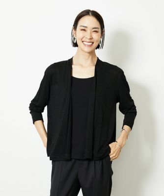 MICHELKLEIN(Women/小さいサイズ)/ミッシェルクラン [小さいサイズ]ショートトッパーカーディガン(紫外線/冷房対策に) 94ブラック トップス【三越伊勢丹/公式】