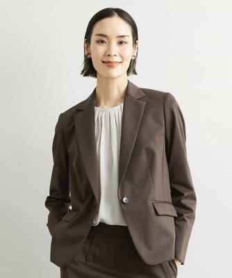 ＜三越伊勢丹/公式＞【SALE】MICHELKLEIN(Women/小さいサイズ)/ミッシェルクラン ［小さいサイズ］トップサーモカルゼテーラードジャケット ブラウン88 コート・ジャケット【三越伊勢丹/公式】