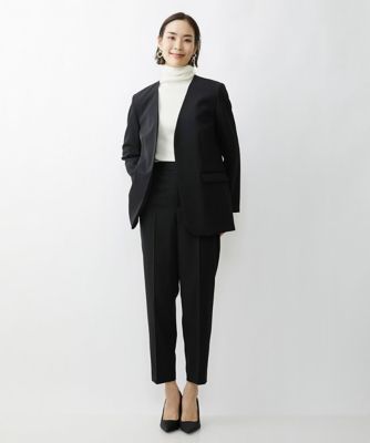 ［小さいサイズ］ストレッチツイルノーカラージャケット（総裏）／セットアップ対応