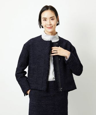 小さいサイズ］ファンシーツイードショートジャケット | MICHELKLEIN