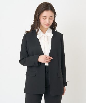＜MICHELKLEIN(Women/小さいサイズ)＞［小さいサイズ］ジョーゼットノーカラージャケット（セットアップ対応）